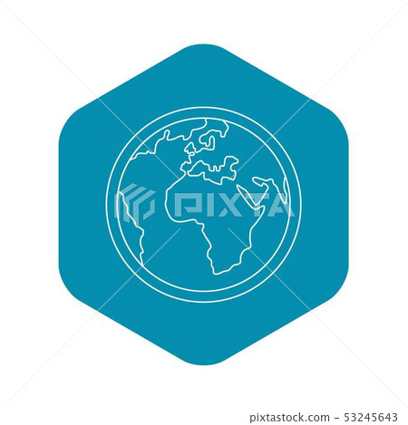 Planet Earth icon, outline style 53245643