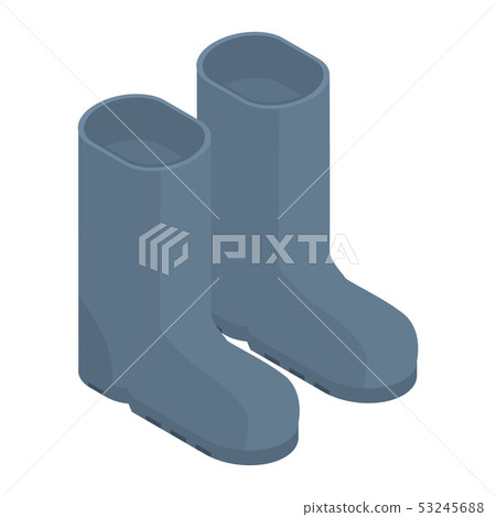Rubber boots icon, isometric style Rubber boots icon, isometric style 53245688