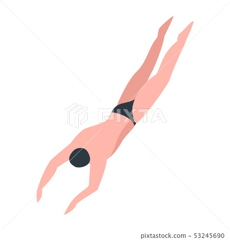 Man swimmer icon, isometric style Man swimmer icon, isometric style 53245690
