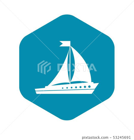 Sailing ship icon, simple style Sailing ship icon, simple style 53245691