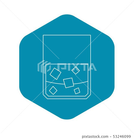 Glass of whiskey icon, outline style 53246099