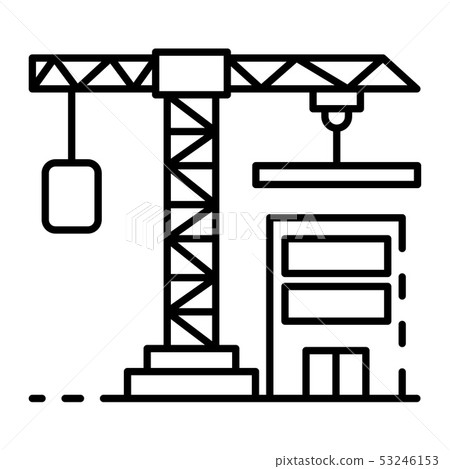 Construction crane icon, outline style 53246153