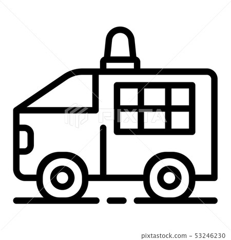 Police truck icon, outline style Police truck icon, outline style 53246230