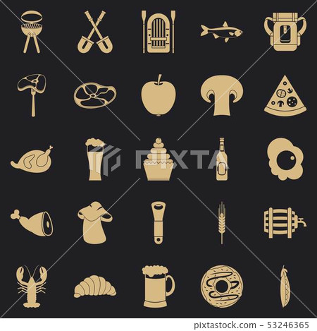 Ready meat icons set, simple style - Stock Illustration [53246365] - PIXTA