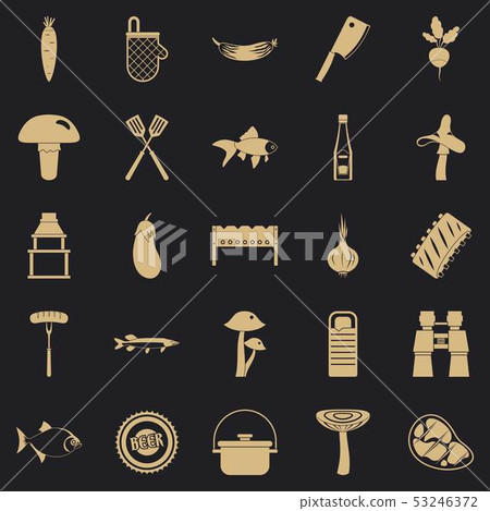 Picker icons set, simple style 53246372