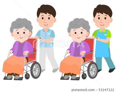 Male carer helping a wheelchair wheelchair - Stock Illustration ...