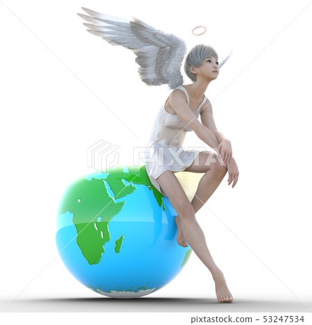 可愛的天使perming3DCG插圖素材 53247534