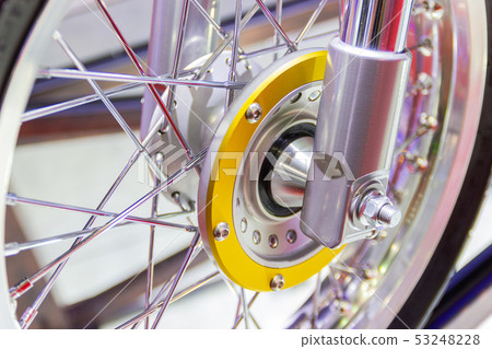 Motorcycle wheels, wire spokes of a motorcycle Motorcycle wheels, wire spokes of a motorcycle 53248228