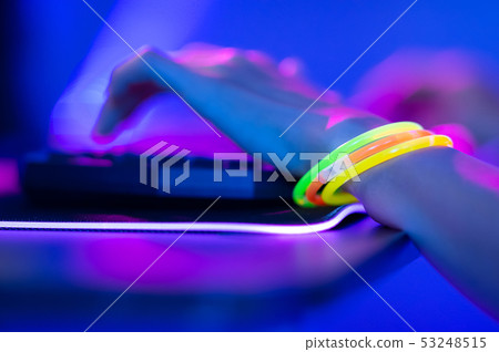 cyber sport gamer press keyboard 53248515