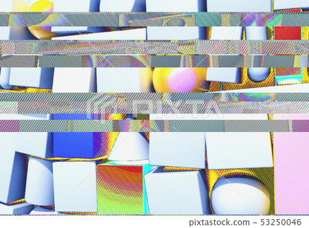 Abstract background with 3d figures and glitch effect 53250046