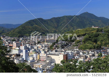 View of Uwajima city northeast from Uwajima Castle Tenshudai View of Uwajima city northeast from Uwajima Castle Tenshudai 53250159