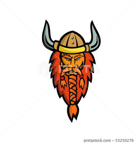 Angry Norseman Head Mascot 53250276