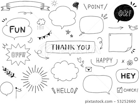Handwritten speech bubble & frame set 53252660