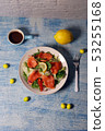 Salmon salad and coffee 53255168