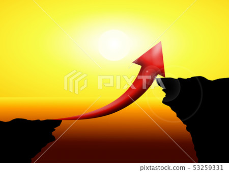 Arrow bridge connecting rocks to rocks - Stock Illustration [53259331 ...