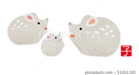 Material for new year's cards _ mouse 53261195