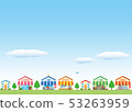 Background illustrations of POP shops in a shopping district 53263959