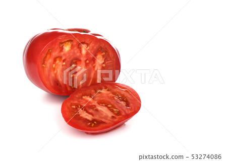 Large ripe tomato isolated on white background. 53274086