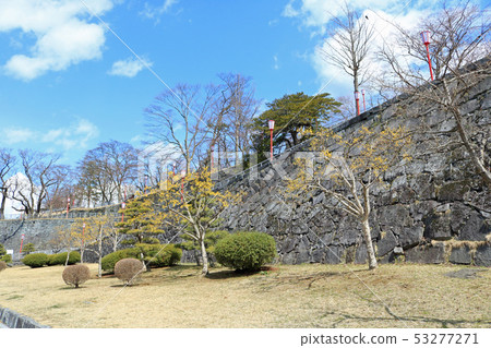 Ishigaki of Morioka castle ruins park of early spring 53277271