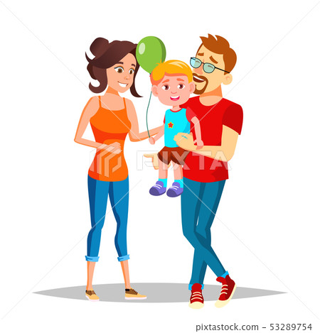 Character Parents Celebrating Childbirth Vector 53289754