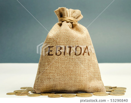 Money bag with the word Ebitda. Earnings  53290840