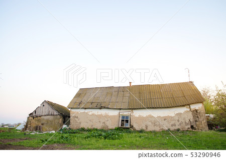 Old ruined house in the countryside. Emergency 53290946