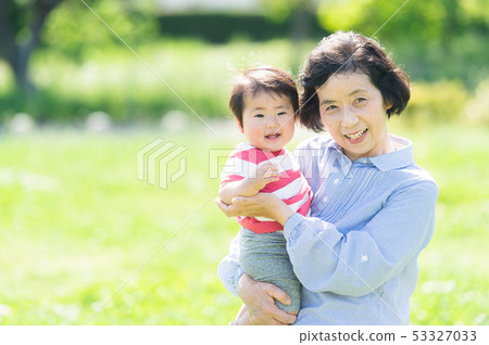 Grandma and Grandson Outdoor 53327033