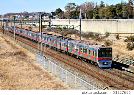 Near Shiroi City, Chiba Prefecture Keisei Line Keisei Electric Railway Type 3000 passing through the Hokuso Line 53327695