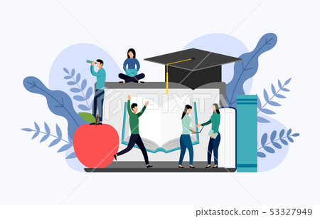 Graduation cap with gray laptop 53327949