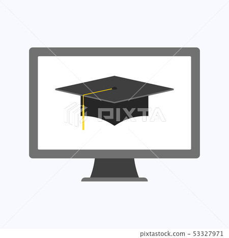 Graduation cap with gray computer Graduation cap with gray computer 53327971