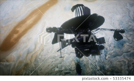 Galileo Spacecraft Orbiting Jupiter Stock Illustration