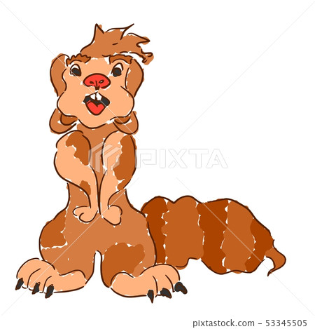 Sketch Drawing Animal Gopher Funny Simple New Stock Illustration