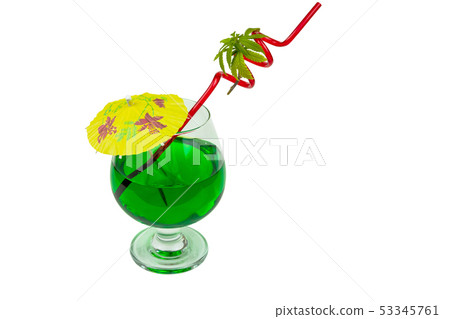 Concept of marijuana cocktail, drink containing 53345761