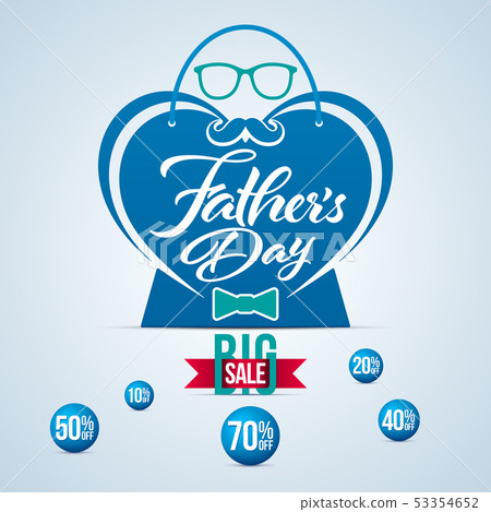 Heart shaped Fathers Day sale banner 53354652