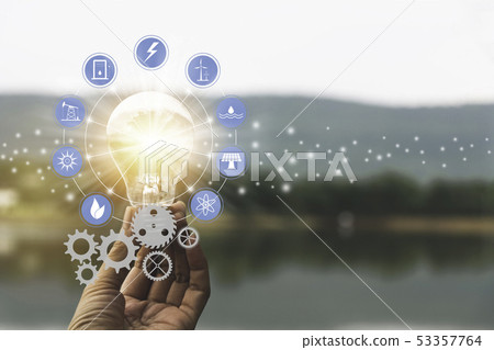 Innovation or creative concept of hand hold a Innovation or creative concept of hand hold a 53357764