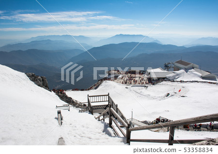 view form top of Jade Dragon Snow Mountain with 53358834