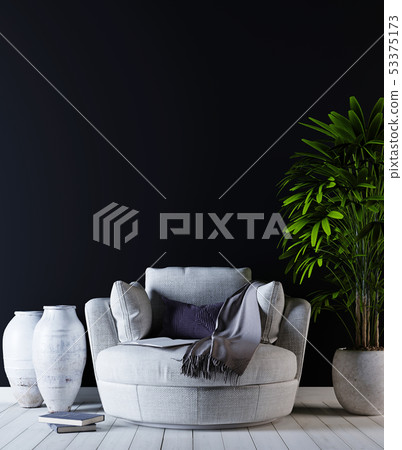 Modern Living Interior With White Armchair And Stock Illustration 53375173 Pixta