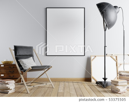 Mock up poster in the urban interior with an 53375505