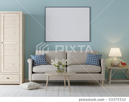 mock up poster frame in interior background, 53375532