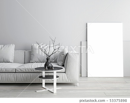 mock up poster on wall scandinavian style 53375898