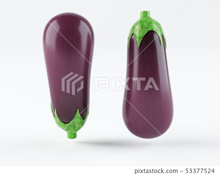 Eggplant or aubergine vegetable isolated on white 53377524