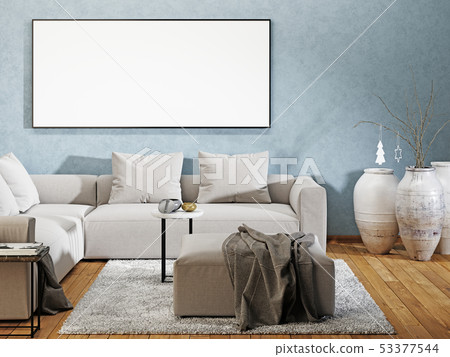 mock up poster blank in a modern interior. 53377544