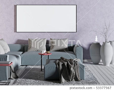 mock up poster form on the pink wall. 53377567