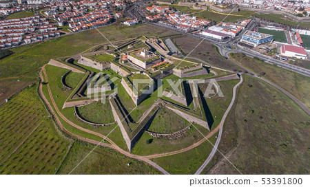 Aerial. Fort Santa Luzia in Elvas from above. Portugal Aerial. Fort Santa Luzia in Elvas from above. Portugal 53391800