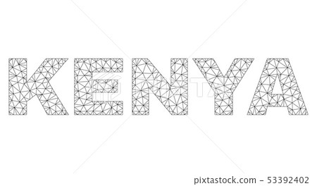 Polygonal 2D KENYA Text Label 53392402