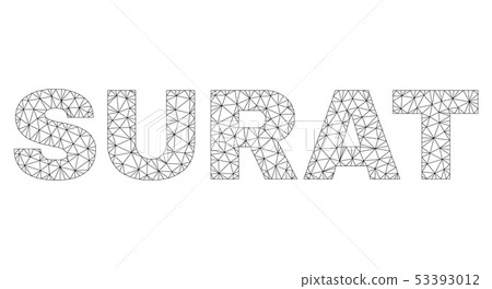 Polygonal 2D SURAT Text Label Polygonal 2D SURAT Text Label 53393012