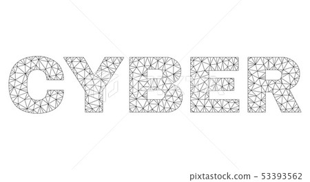 Polygonal Carcass CYBER Text Caption Polygonal Carcass CYBER Text Caption 53393562