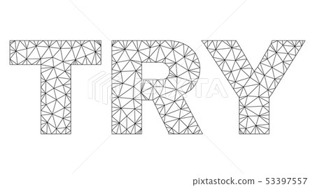 Polygonal Mesh TRY Text Caption - Stock Illustration [53397557] - PIXTA