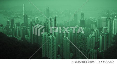 Skyscrapers of Hong Kong in China, Asia. 53399902
