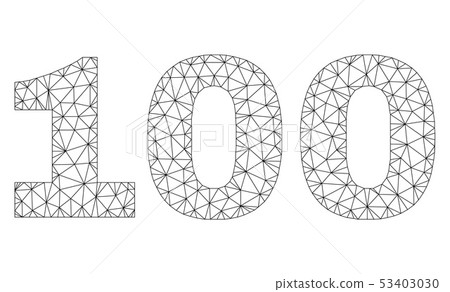 Polygonal 2D 100 Text Label 53403030